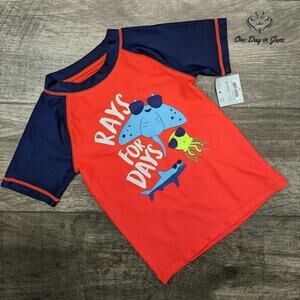 Okie Dokie 50 UPF Short Sleeve Rash Guard Swim Top Size 5T